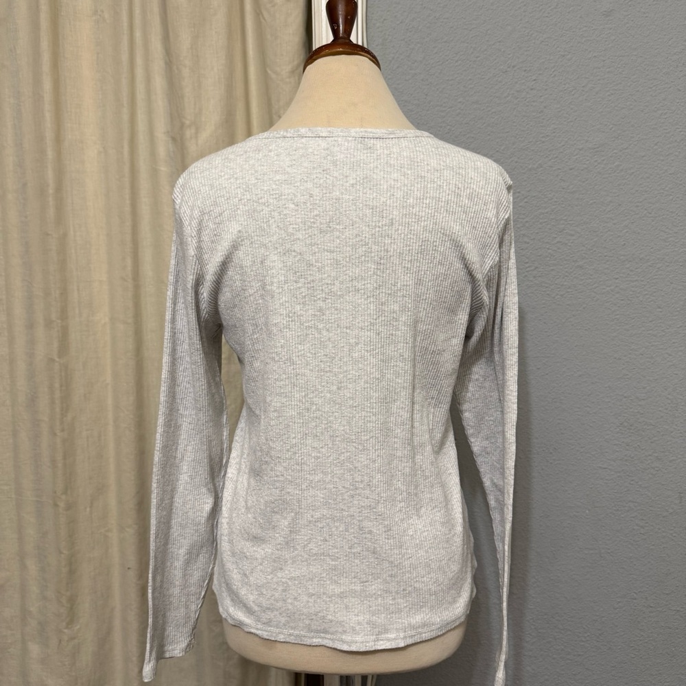 Old Navy Women Gray Long Sleeve Round Neck Cozy Top Size XL Cotton Blend‎ - Picture 5 of 13